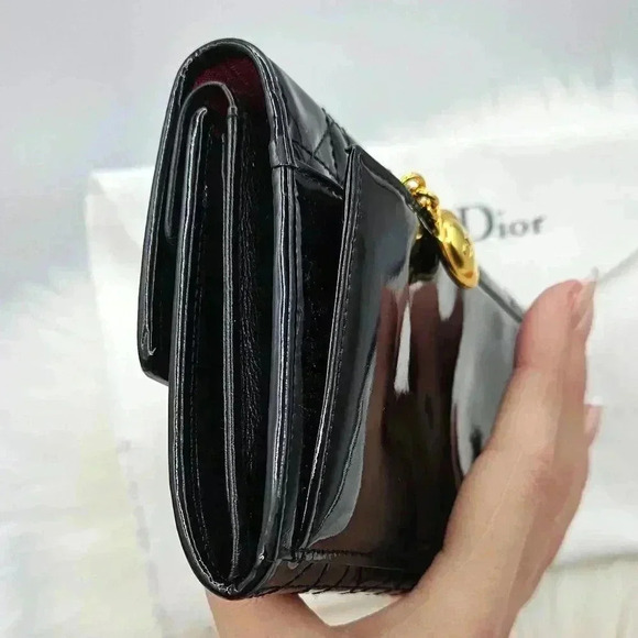 Dior Black Quilted Patent Leather Porte  Monnaie - Picture 7 of 17